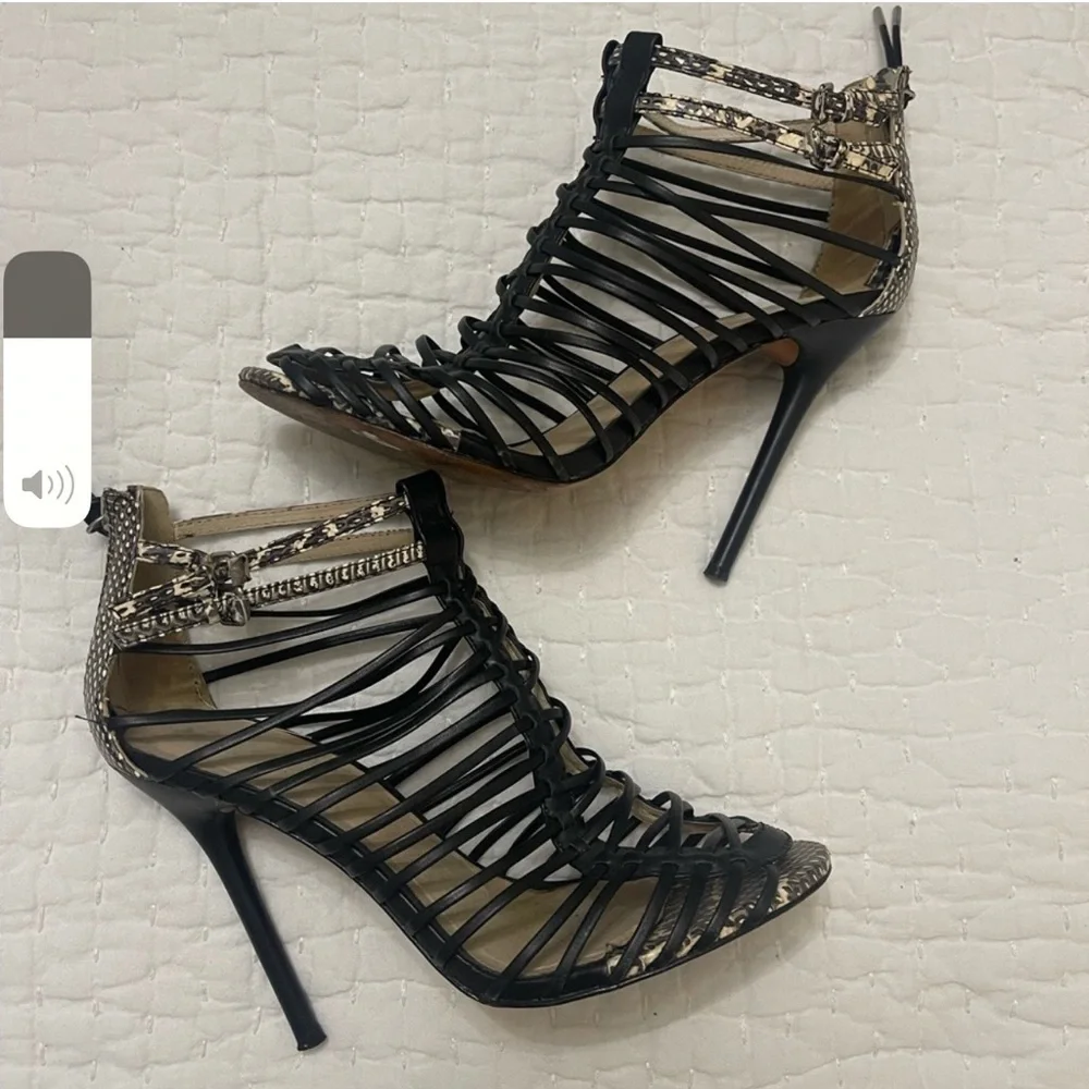L.A.M.B. Black Strappy Sandal for Women